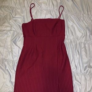 ☆ pinstripe burgundy bodycon dress ☆